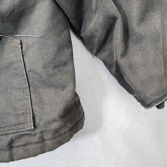 Carhartt Mens Coat Extra Large Black Duck Canvas Quilt Lined Work Chores Grunge - Picture 11 of 12